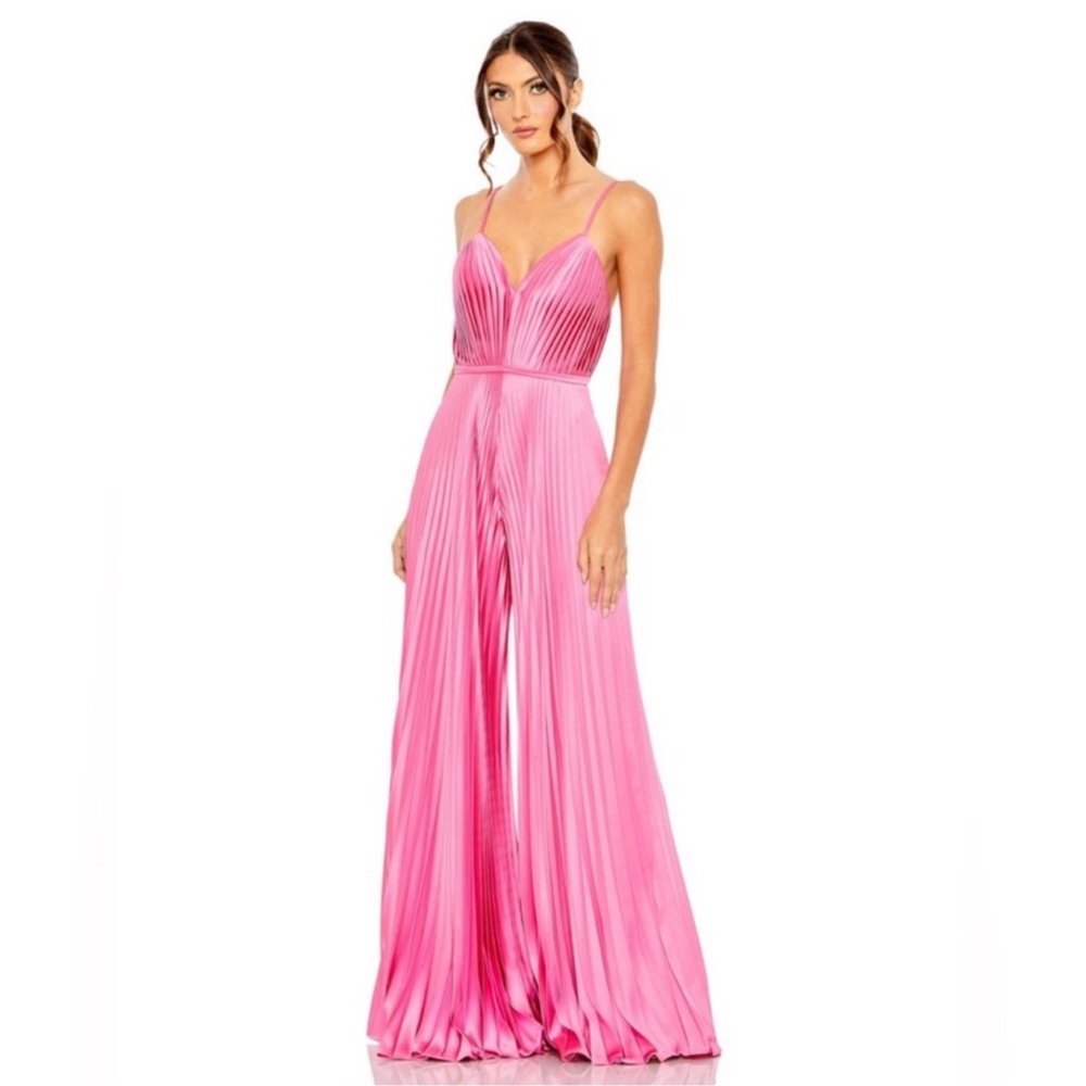 Anthropologie Ieena for Mac Duggal Pleated Wide-Leg Jumpsuit